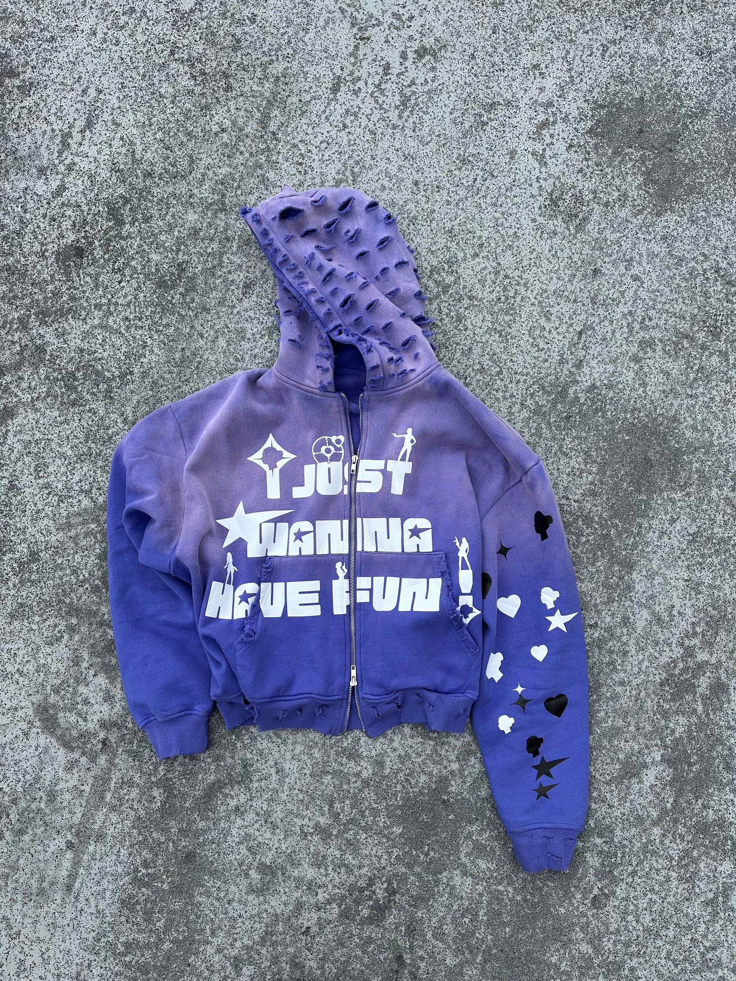 " I JUST WANNA HAVE FUN ! " Heavyweight Zip Up